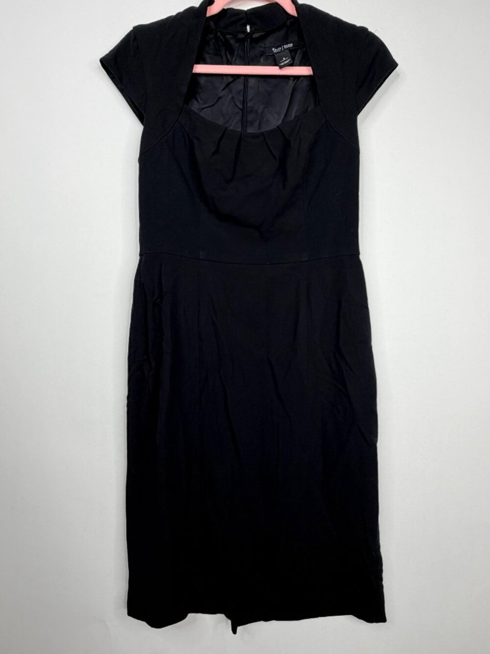 2/$30 White House Black Market Square Neck Cap Sleeve Sheath Dress 4 #A3334 - Picture 3 of 9